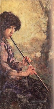  flöte - Xu Beihong den Klang der Flöte in Öl